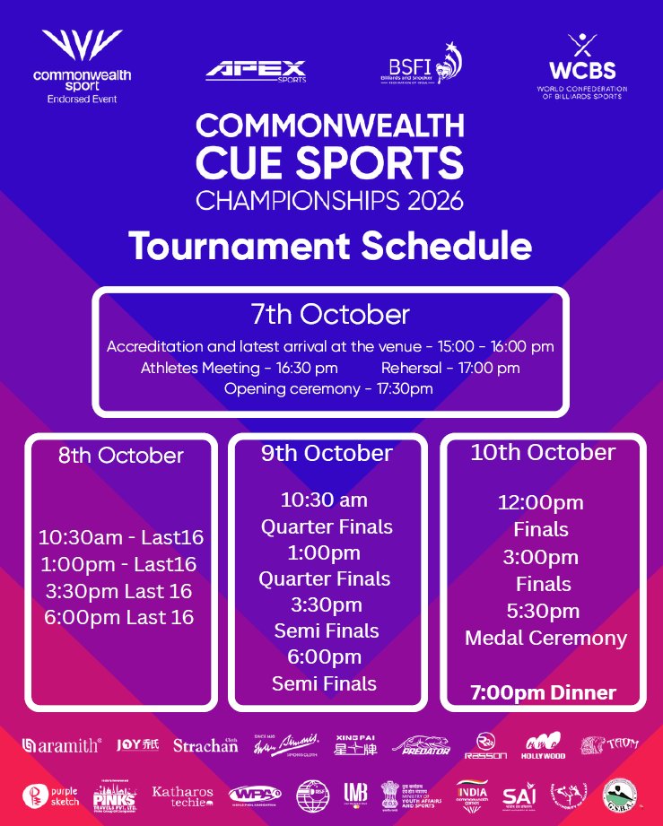 Calendrier du tournoi
